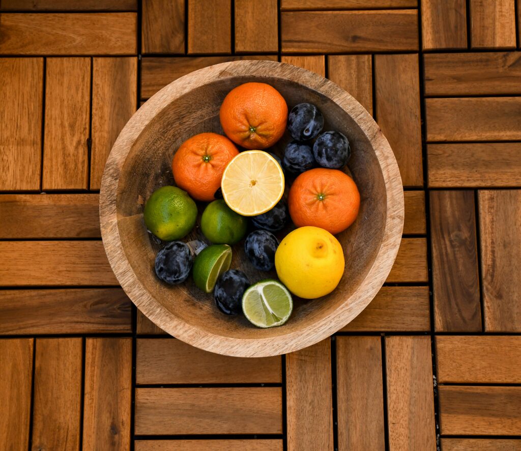 Oranges, lemons and berries that have high levels of vitamin C which is known to reduce stress.